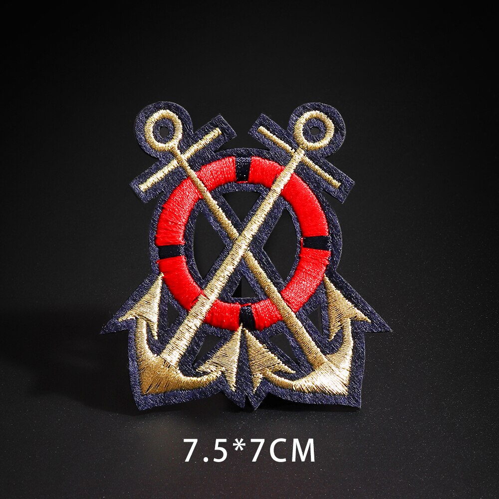 Piratenschip Badges Zeilen Serie Patches Voor Kleding Ijzer Op Anker Geborduurde Applique Badges Diy Kleding Accessoire: N5-BT4119