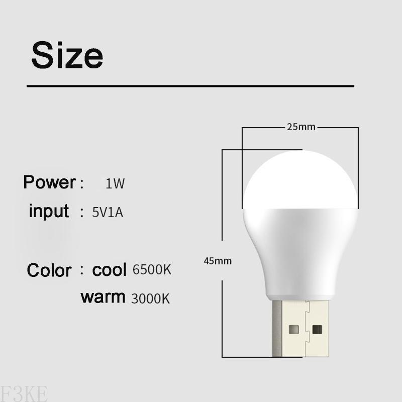 F3KE USB LED Night Light Eye for Protection Lesen leichter Computer Mobile Power Charg