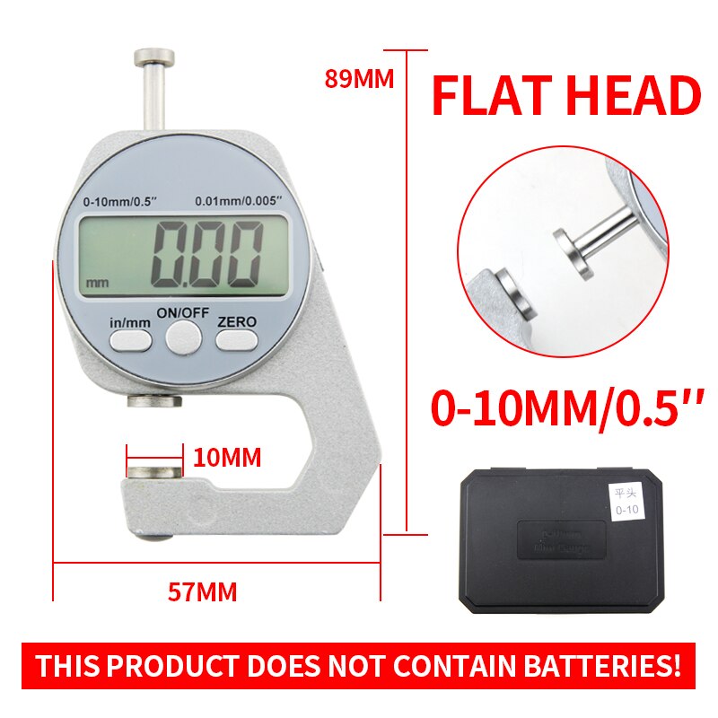 Digital Thickness Gauge Measuring Tools Electronic Thickness Meter Measure Thickness Of Paper Cloth Thin Metal Micrometer 0.01mm: 0-10mm F Thickness