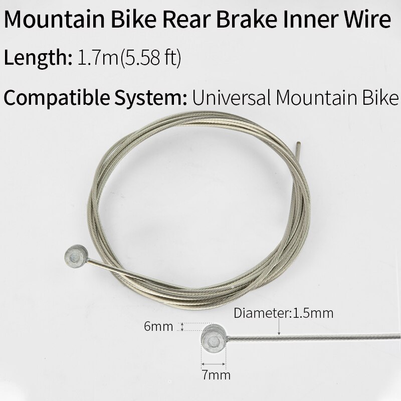 JSHOU BIKE Brake Inner Cables Wire Brake Front Rear Shift Line Wire for Mountain and Road Bike Universal Cycling Accessories MTB: Mountain Brake 1.7m