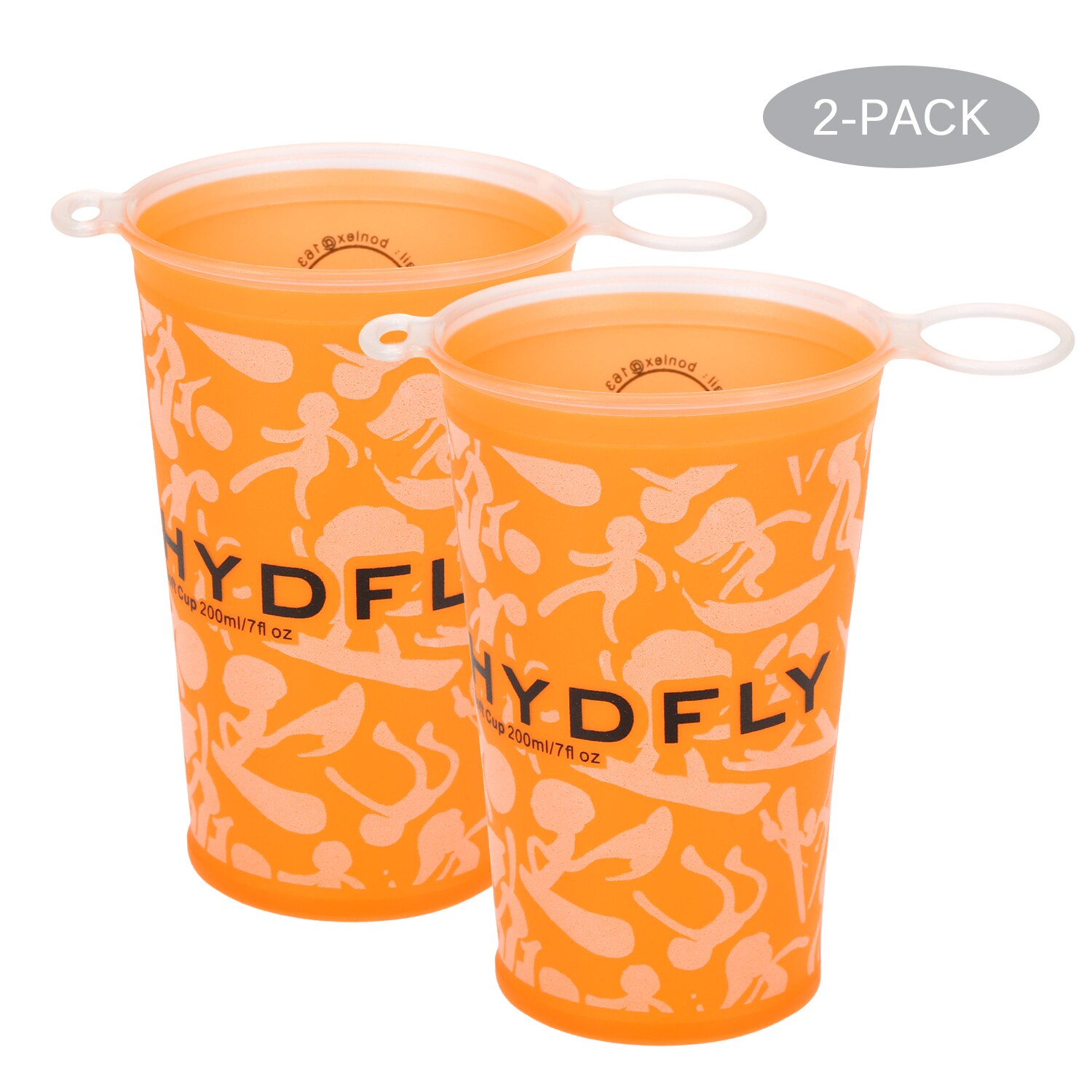 2 sztuk 200ml składany miękka woda kubek składany sportowe butelki wody na zewnątrz Puchar sport kolarstwo kemping piesze wycieczki robić biegania: pomarańczowy