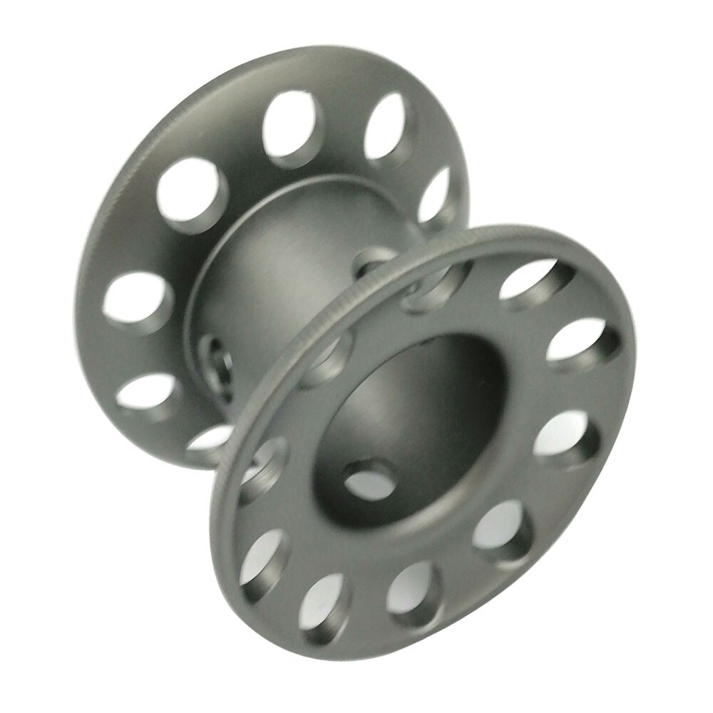 Mini-blank-taucherrolle aus aluminiumlegierung mit fingerspule, ideal für wracktauchen, höhlentauchen und freitauchen. schnurführung und rollenhalter für diy -15m -leinen.