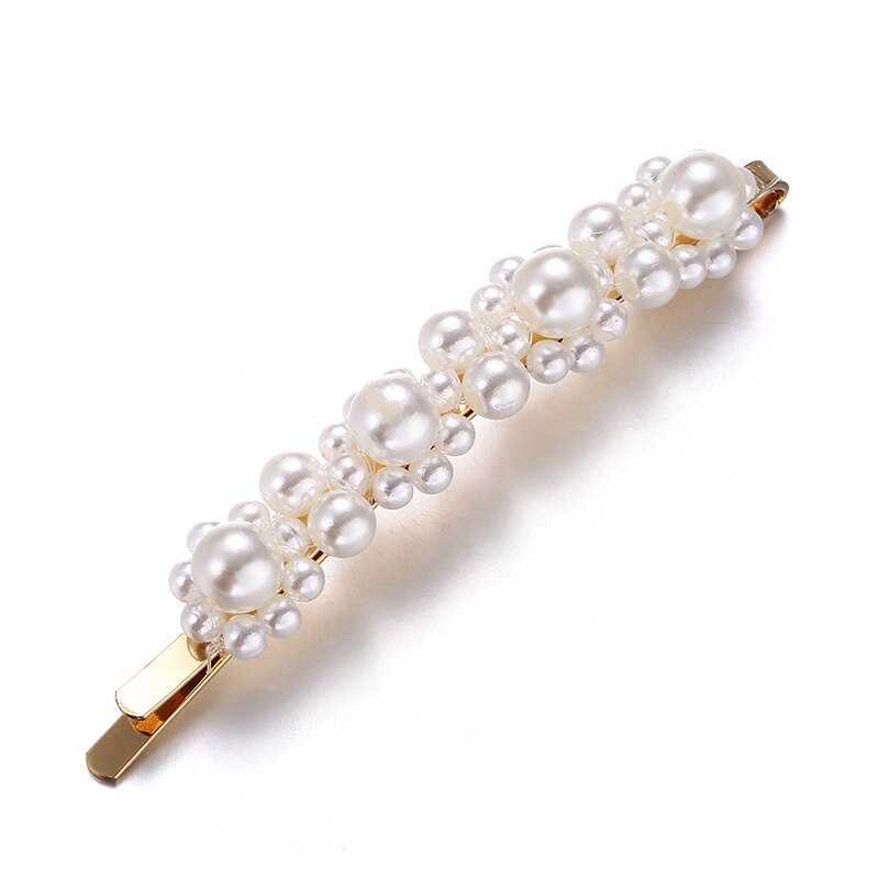 Pearl Hair Clip for Women Korean Snap Barrette Stick Hairpin Hair Styling Accessories Hair Pins