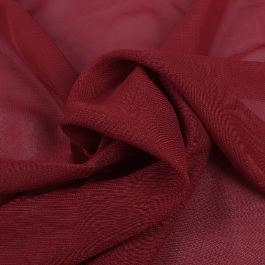 1 meter polyester chiffon fabric 100D Drape Bridal Wedding Dress Georgette tulle Lining Fabric Skirt Party Decorator 150cm wide: Wine Red