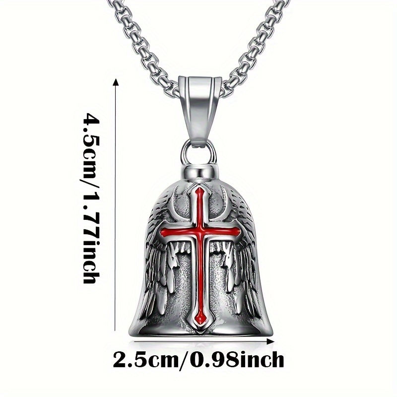 Cloche de moto ange gardien Ride, chaînes de cloche de cyclisme, accessoires cloches pour motos, amulette d'exorciste Punk Cross