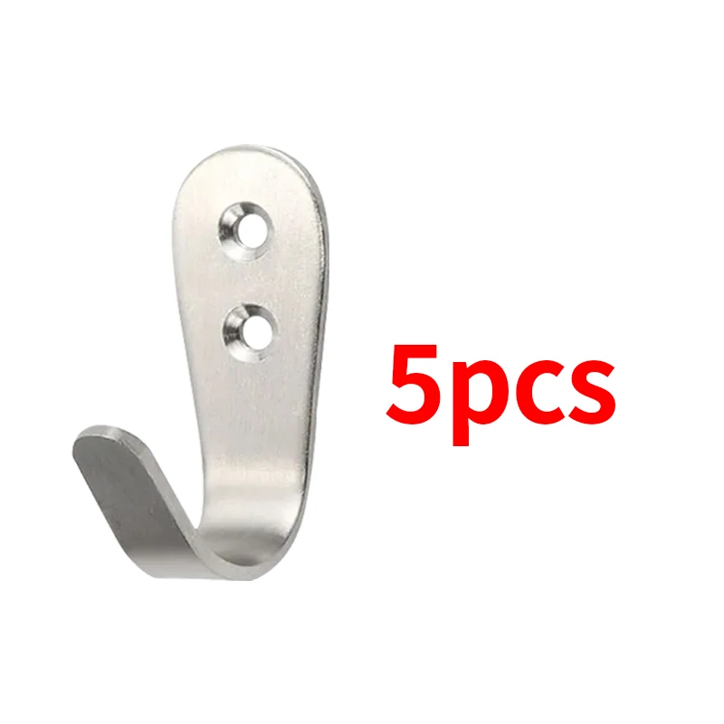 5 sztuk haczyków ze stali nierdzewnej, haczyki na ubrania, haczyki ścienne w kształcie litery J, robić wieszania płaszczy, czapek, szlafroków, ręczników itp.: brązowy