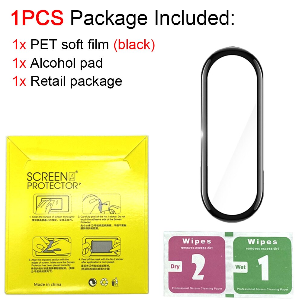 Cristal Protector 3D para Xiaomi Mi Band 4, 5, 6, Protector de pantalla para reloj inteligente xiaomi Mi Band 5, 6 y 4, película suave: 1 pcs / For Mi Band 6