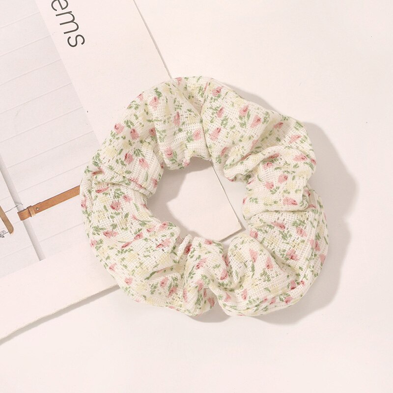 Coleteros coreanos con estampado Floral, cinta para el pelo, coletero, banda elástica para el pelo, lazos para el pelo, accesorios para el cabello: 7