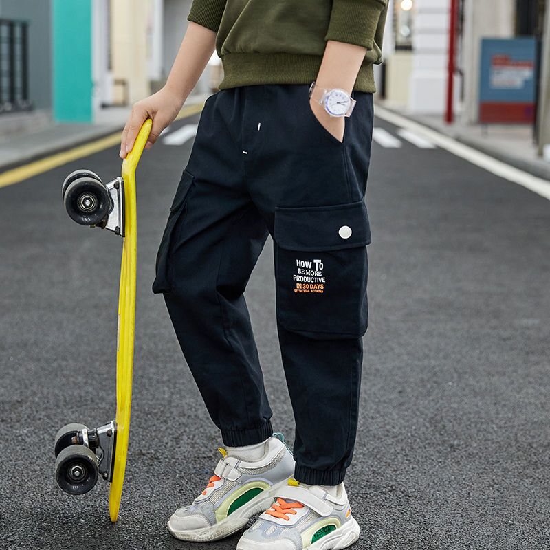 Jongens Broek Kinderen Broeken Jongens Casual Losse Stijl Lange Broek Tiener Jongens Harembroek Mode Multi-Pocket Cargo Broek