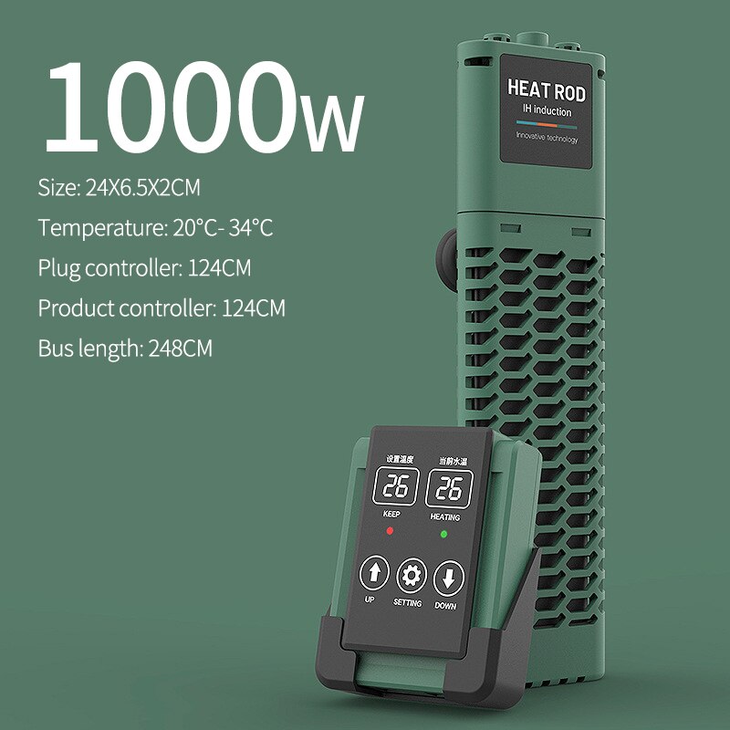 SUNSUN Aquarium Submersible Auto Temperature Heater Fish Tank LCD Display Adjustable Water Constant Temperature Heating Rod