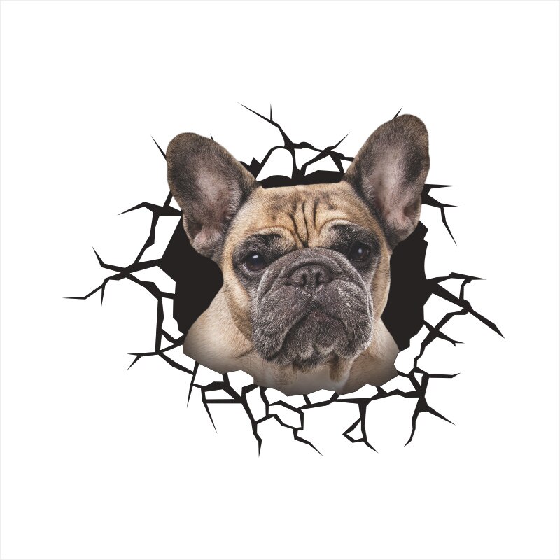 Grappige Honden Wc Stickers Voor Washroom Home Decoratie Diy Vivid 3d Gebroken Gat Patroon Puppy Muurschilderingen Creatieve Pvc Muur decal: GTP039AE
