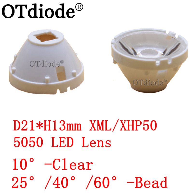 10 Pcs Cree Xml Led XML2 Led XHP50 Led Lens 20 Mm Wit Houder 10/25/45/ 60 Graden Led Lens/Reflector Collimator
