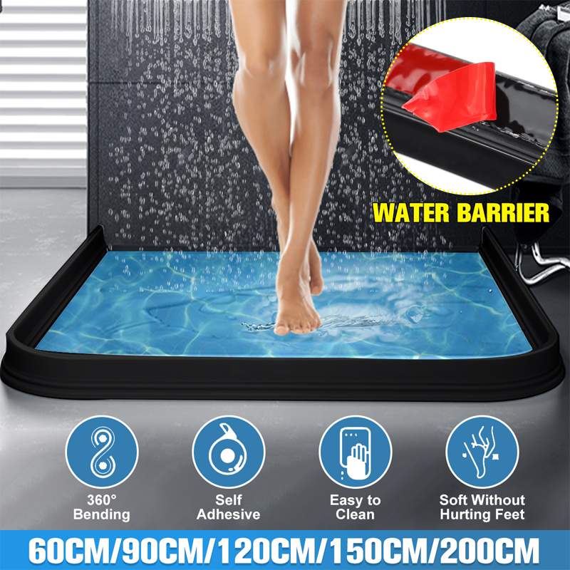 30 mm height Bathroom Water Stopper Water Partition Dry&Wet Separation Flood Barrier Rubber Dam Silicon Water Blocker Don't Slip