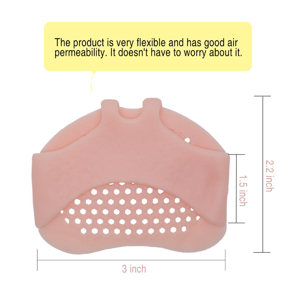 Sumifun-plantillas de Gel de silicona para el antepié, 2 uds., almohadillas para zapatos de tacón alto de mujer, plantilla para pies, callos, blíster, cuidado de callos, blanco y Beige: Beige