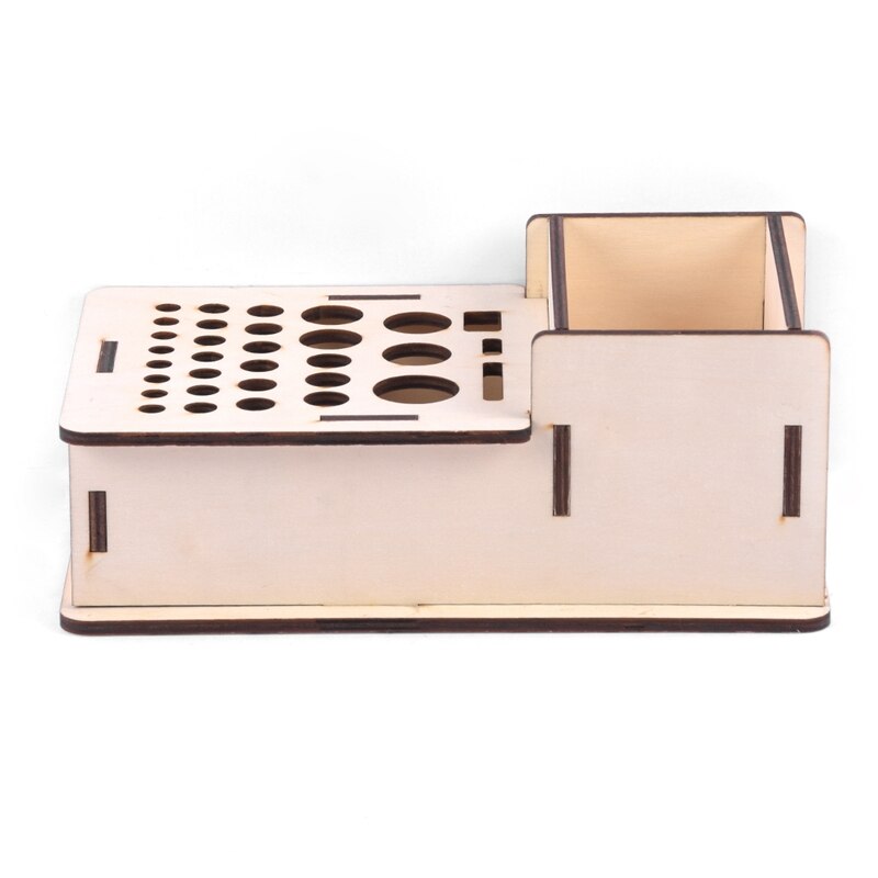 Wooden Storage Box Studio Modeling Tools Paint Brushes Holder Rack Display Stand Organizer Art Supplies Accessories