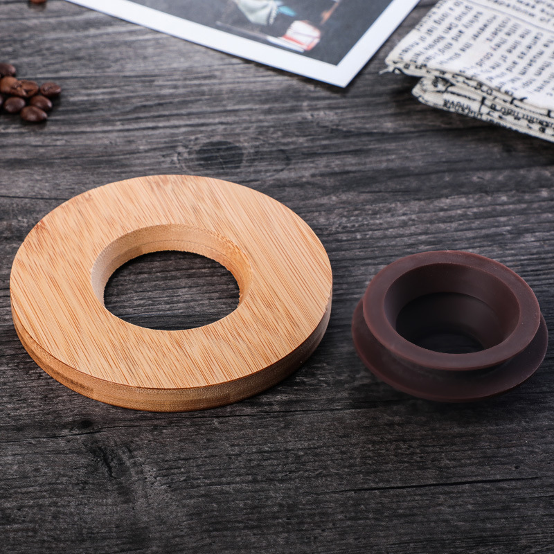 300/500ml Color Reusable Glass Coffee Pot High Temperature Resistant Glass Coffee Pot Sharing Pot Coffee Percolators Coffeeware: Wooden support