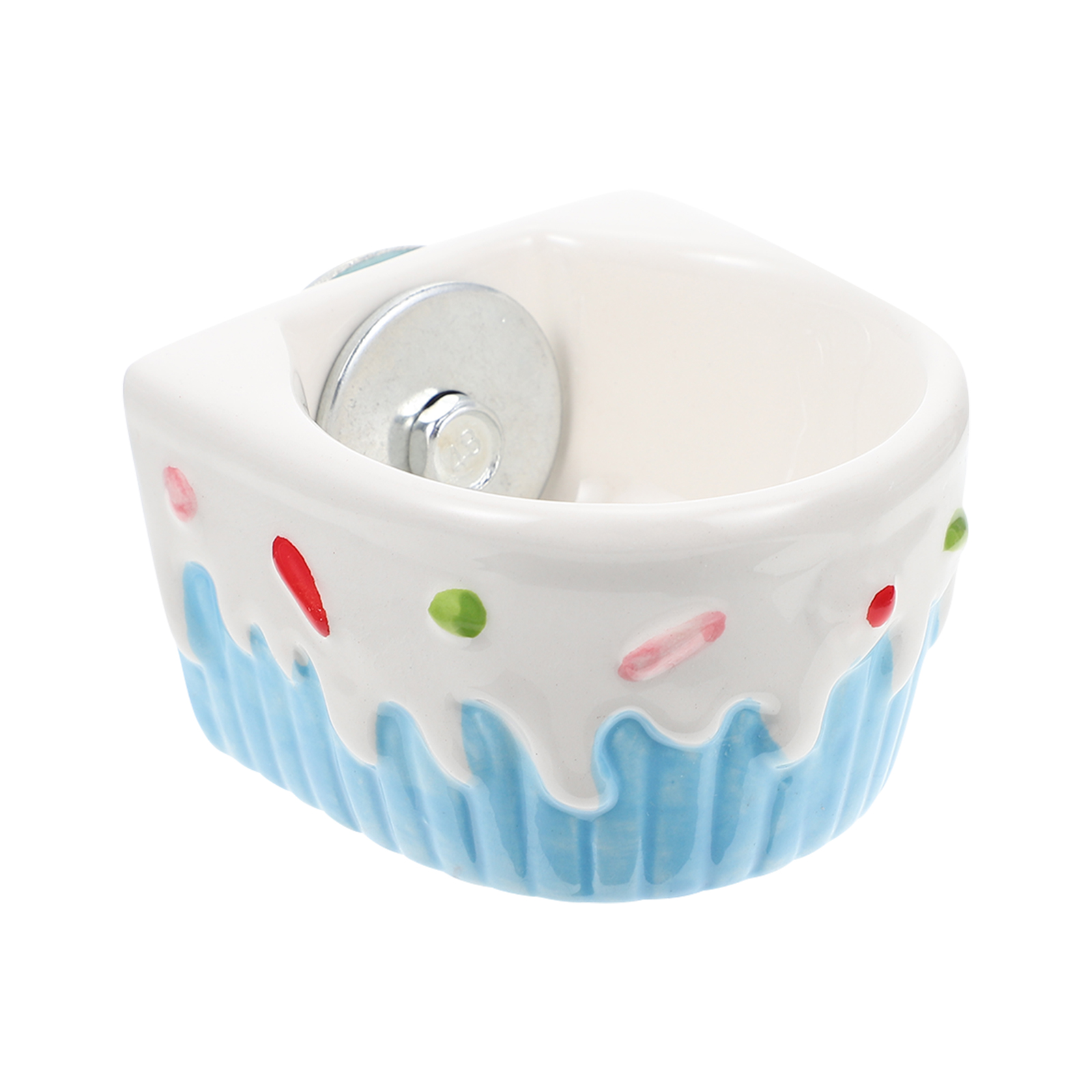 Hamster Voedsel Kom Keramische Hamster Feeder Hamster Voerbak Opknoping Huisdier Feeder Voor Hamster Eekhoorn Thuis: Blue