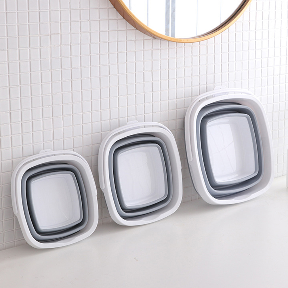 Folding Bucket with Collapsible Plastic Foldable Square Tub Portable Fishing Water Pail Outdoor Domestic