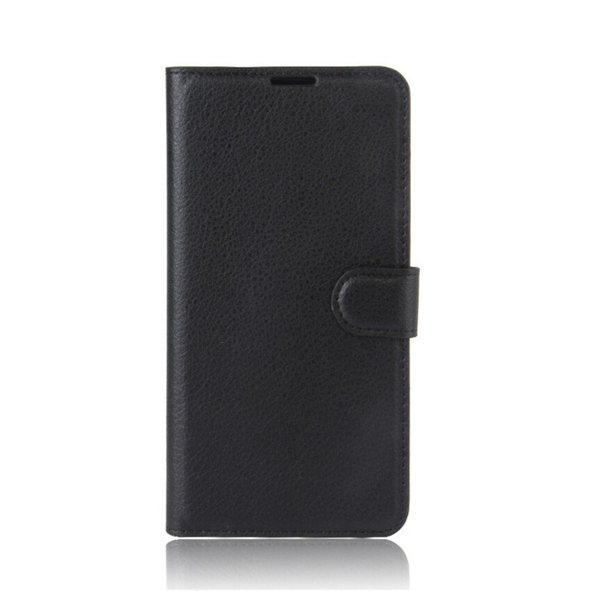 Coque en cuir à rabat de pour Xiaomi mi max 2, étui Style livre avec support: Black