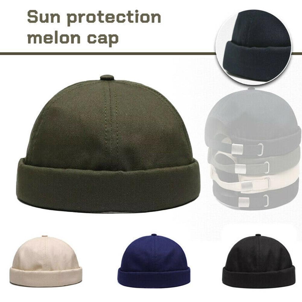 Men Women Retro Dome Melon Brimless Beanie Cap Skullcap Sailor Cotton Mechanic 6 Trendy Color Panels Docker Hat Casua Q2M8