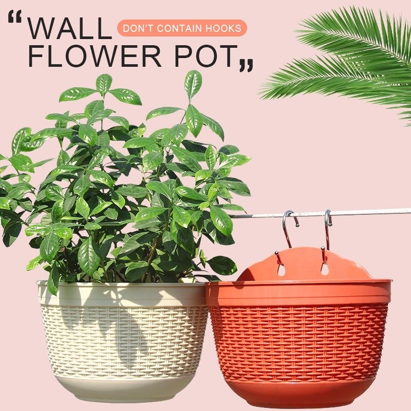 Imitasjon råtnende veving blomsterplanter hage potte blomsterpotte vegg hengende plante vokse basseng kurver hage balkong