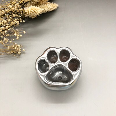 Mooie Multicolor Kat Poot Cement Bloempot Mini Vetplant Container Desktop Thuis Ornament Tuin Planter Kleine: silvery