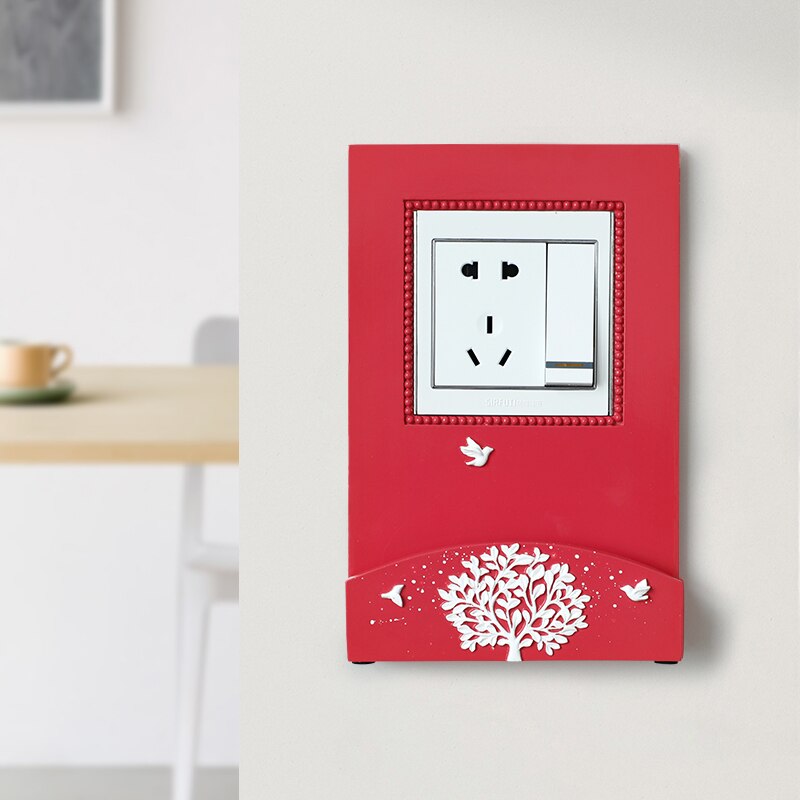 Harpiks vægdekor stikkontakt klistermærke mobiltelefon ladeholder wallsticker switch vægramme lyskontakt cover