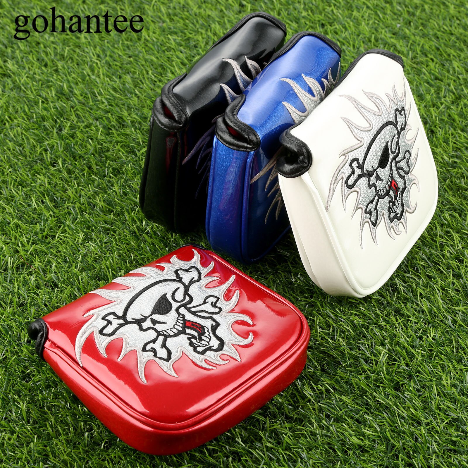 1 Pc Square Golf Putter Headcover PU Leather Golf Club Head Covers With Magnetic Closure Fit All Mallet Style Putters 4 Colours