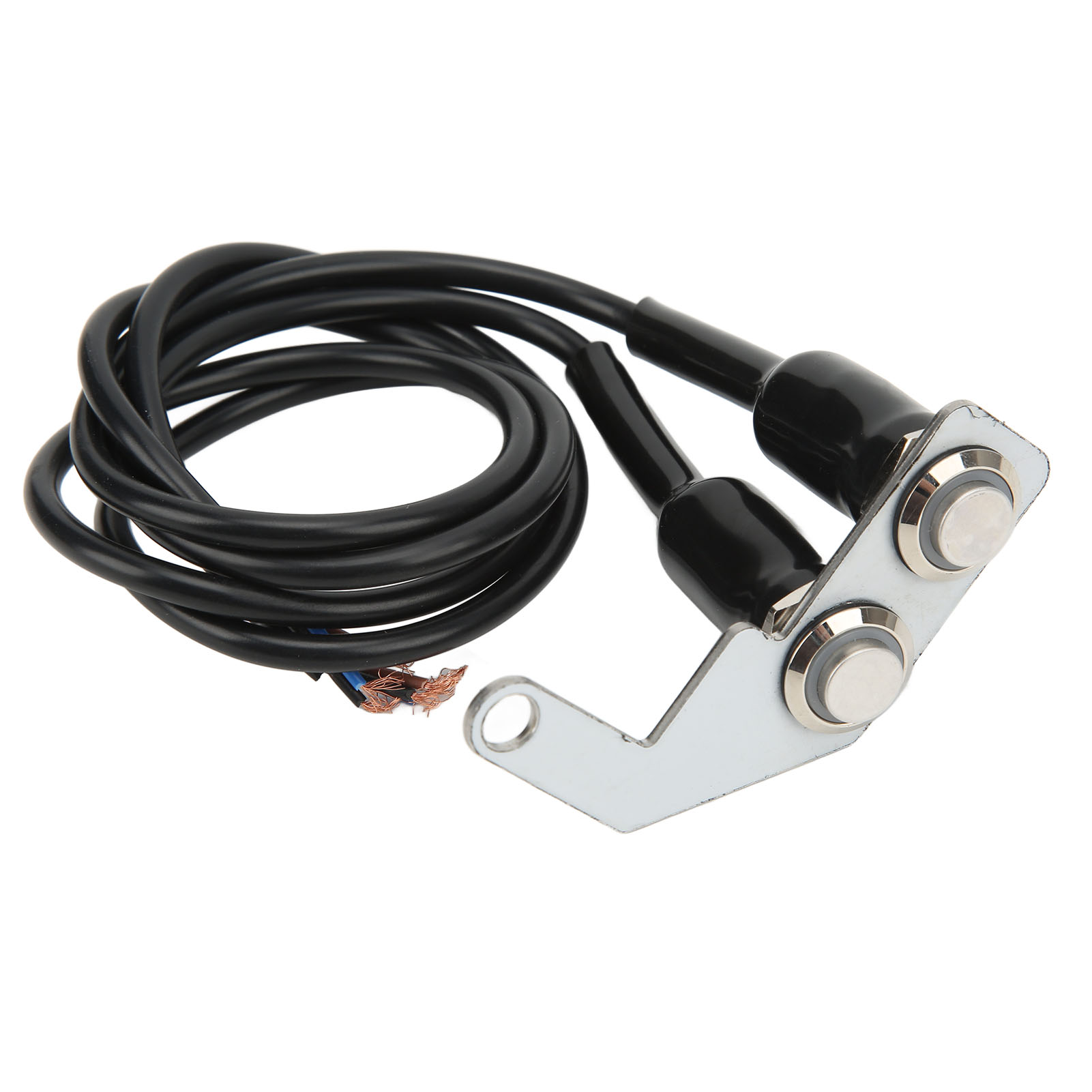 Joli de guidon de moto à LED, lumière de sauna, antibrouillard, bouton de commutation marche et arrêt, support rapide, acier inoxydable pour vélo électrique, bleu: Black
