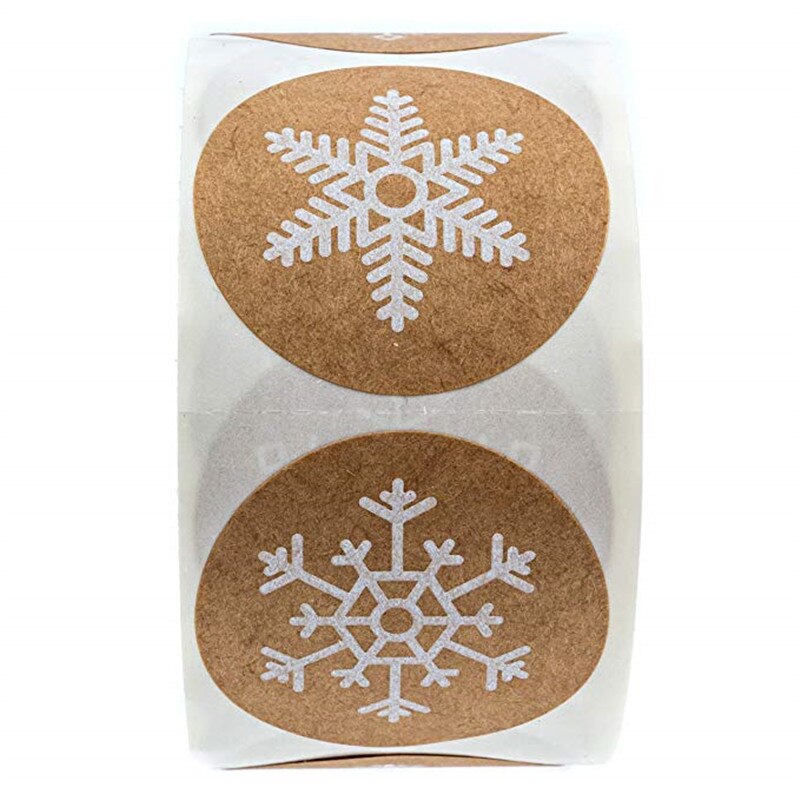 100-500pcs Round Christmas Stickers 6 Styles Snowflake Sticker Halloween Cute Lable For Scrapbooking Stationery Sticker