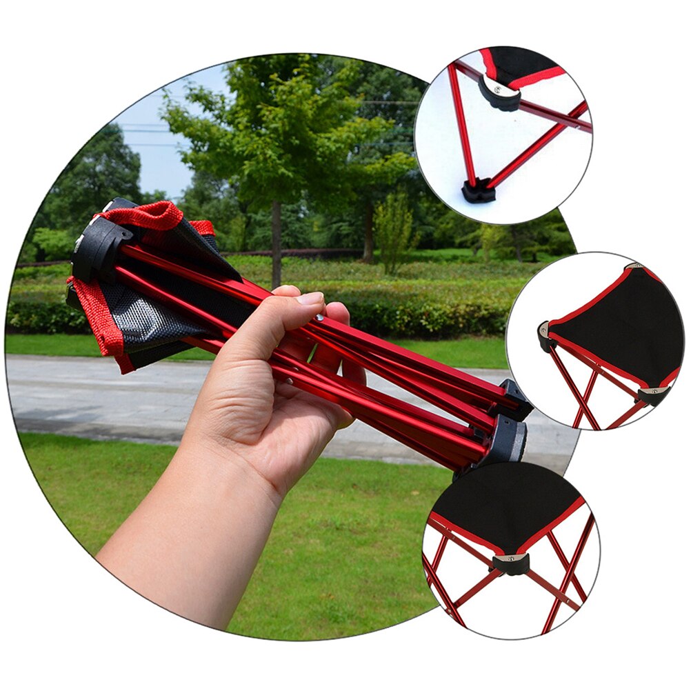 1 Pc Collapsible Camping Chair Folding Chair Stylish Fishing Stool (Red,)