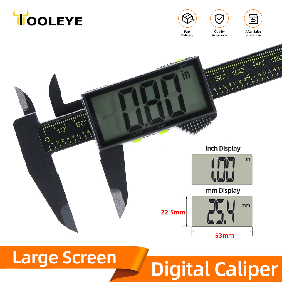 Digital Caliper Electronic Plastic Calipers Vernier Measuring Tools Carpentry Tool Ruler Large Screen Pachometer Digital Caliber