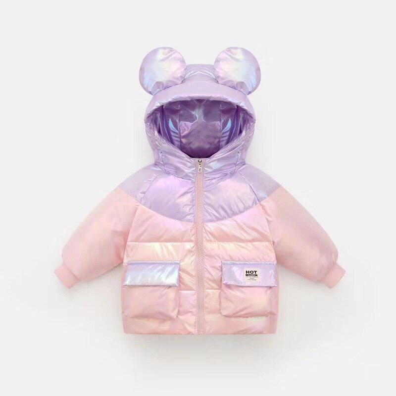 Bear Leader Meisjes Winter Hooded Jassen Mode Kleurrijke Patchwork Down Parka Jongens Cartoon Jassen Kinderen Bovenkleding Suits