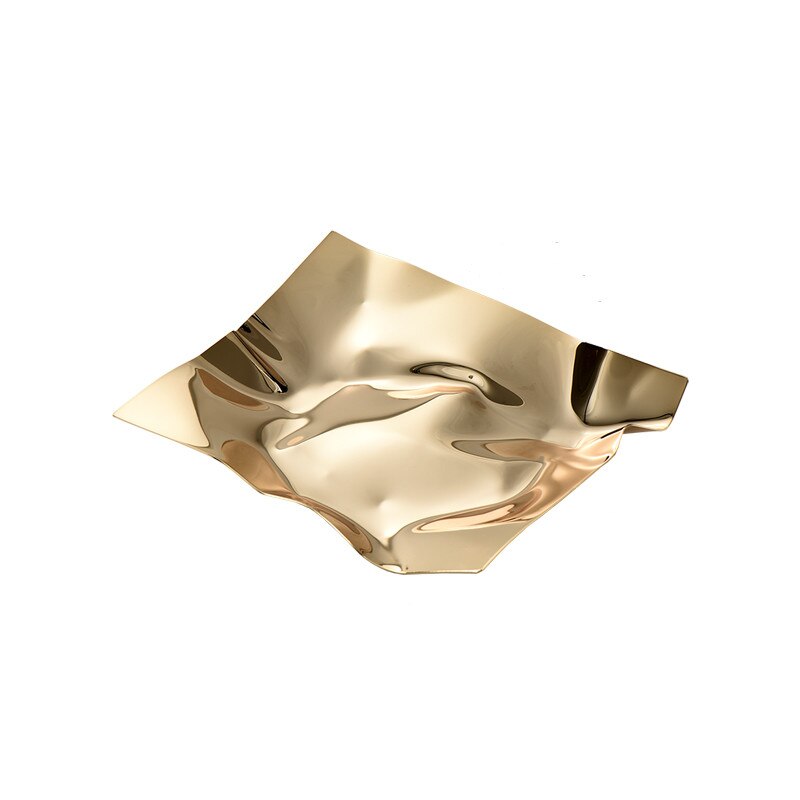 Bandeja nórdica de acero inoxidable con patrón de ondas, bandeja de almacenamiento de llaves, bandejas para aperitivos, placa decorativa de geometría Irregular, decoración moderna para el hogar