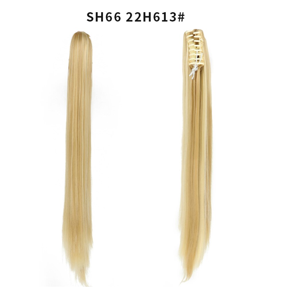 Extensiones de cabello de cola de caballo ondulada y rizada de 20 pulgadas, pinza sintética en postizos de cola de caballo para mujeres blancas, Color marrón, negro y rojo