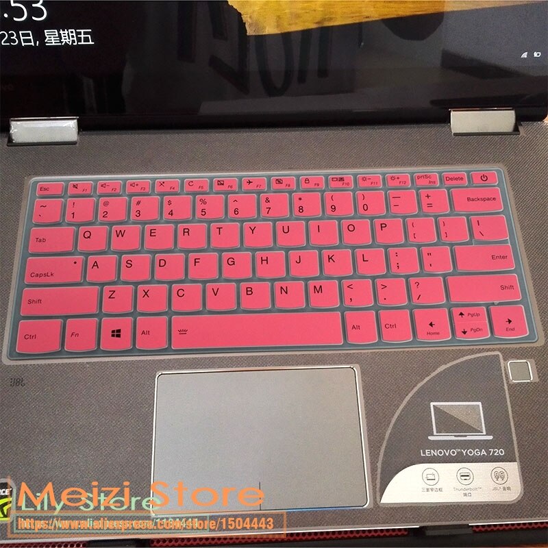 Laptop Keyboard Cover Skin Protector for Lenovo Ideapad S340 14" - Ultra-thin Silicone, Waterproof, Dustproof: Pink