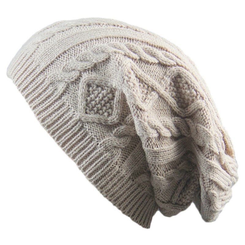 Inverno senhoras chapéu de malha torção design gorro senhoras outono quente boné bonnet femme gorros mujer invierno chapeu novo: Beige