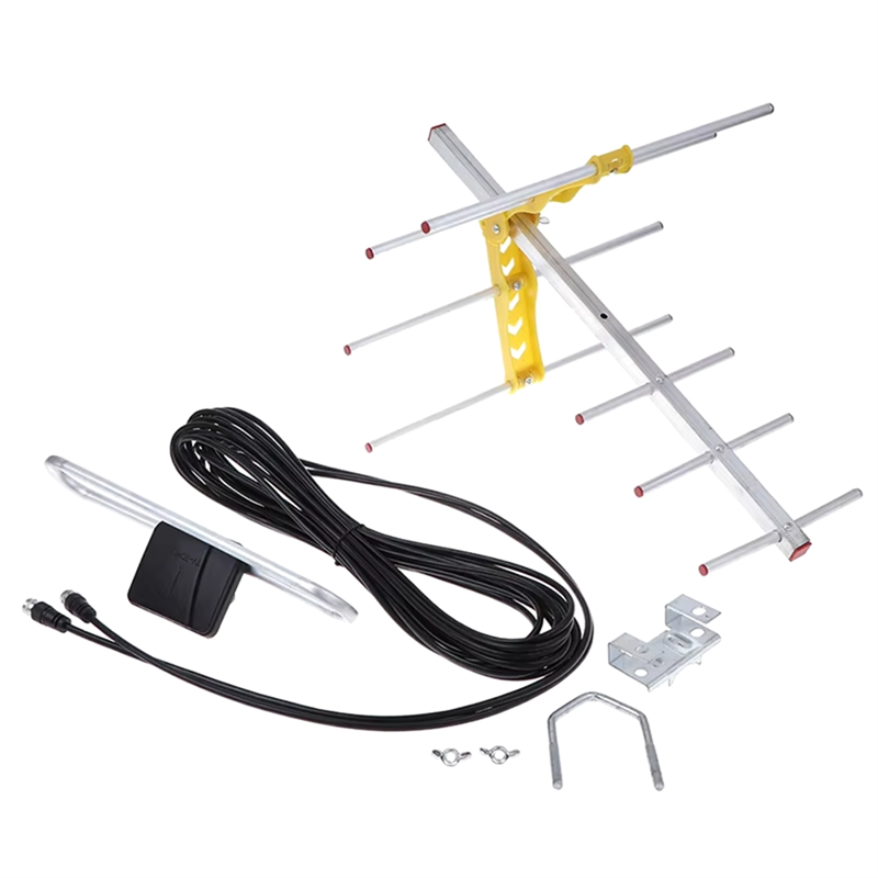 ABNR TV-Antenne 100 Meile 10 dB verstärkt 8 für Yagi für UHF/VHF/FM HDTV Außenantenne Zubehör