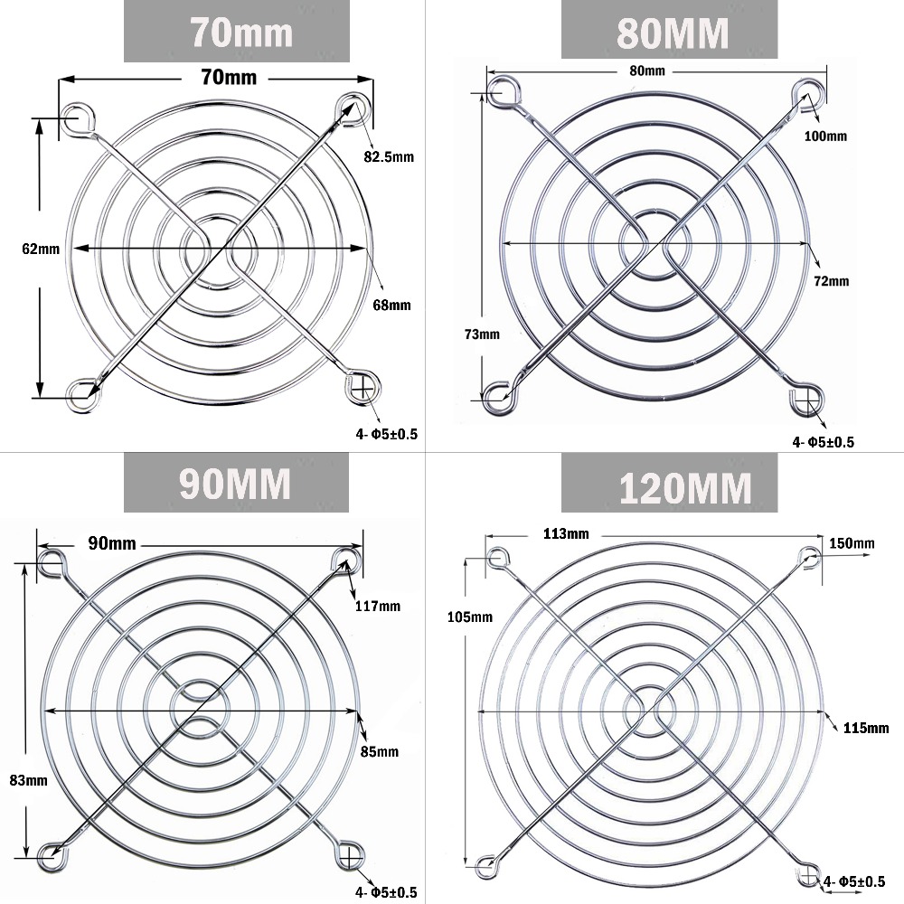 10PCS Cooling Fan Guard Metal Grill Computer Fan Grill Cover 30mm 40mm 50mm 60mm 70mm 80mm 90mm 120mm 135mm 140mm 170mm 200mm