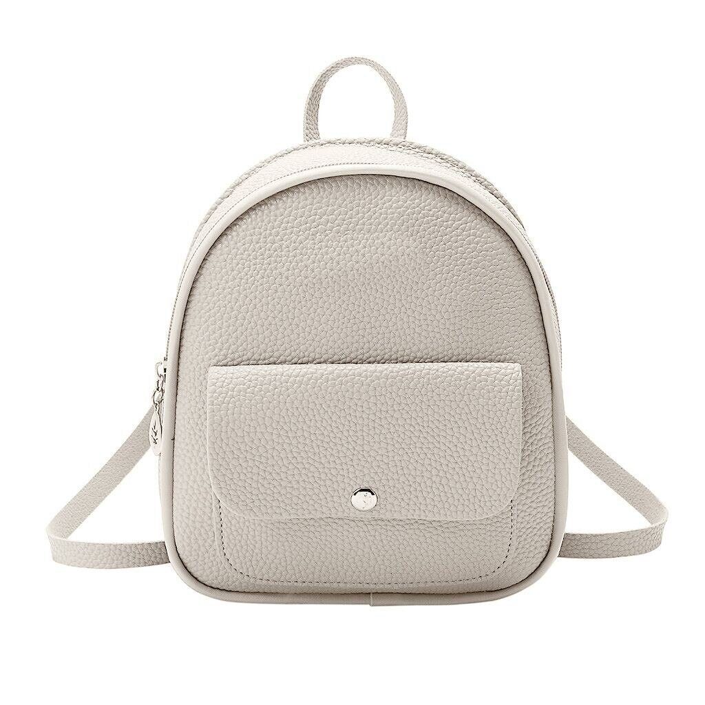 Cute Backpack Women Shoulders Solid Small Backpack Letter Purse Mobile Phone Messenger Bag Рюкзак Кожаный Женский: Gray