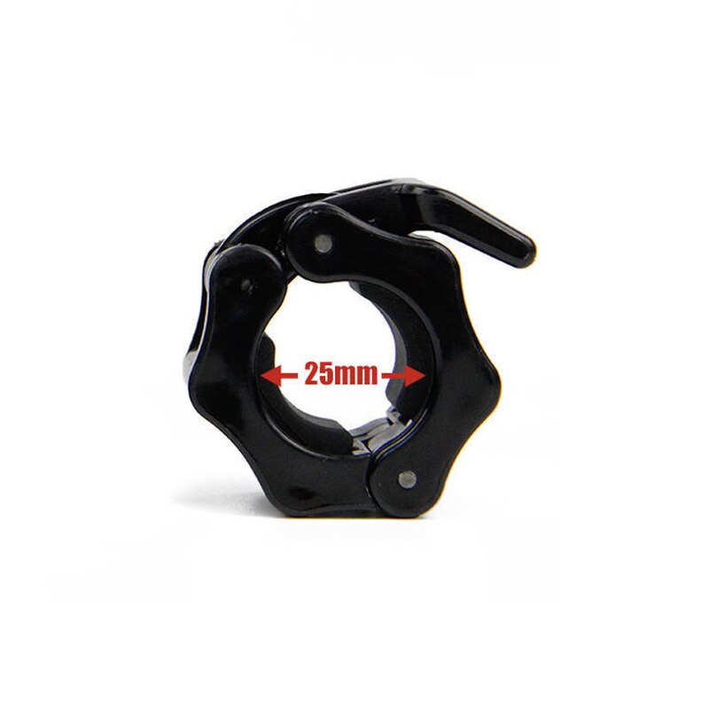 Clip de bloqueo para barra de pesas o mancuernas olímpicas, 2 uds., 25/28/30mm, para gimnasio: 2pcs Black 25mm
