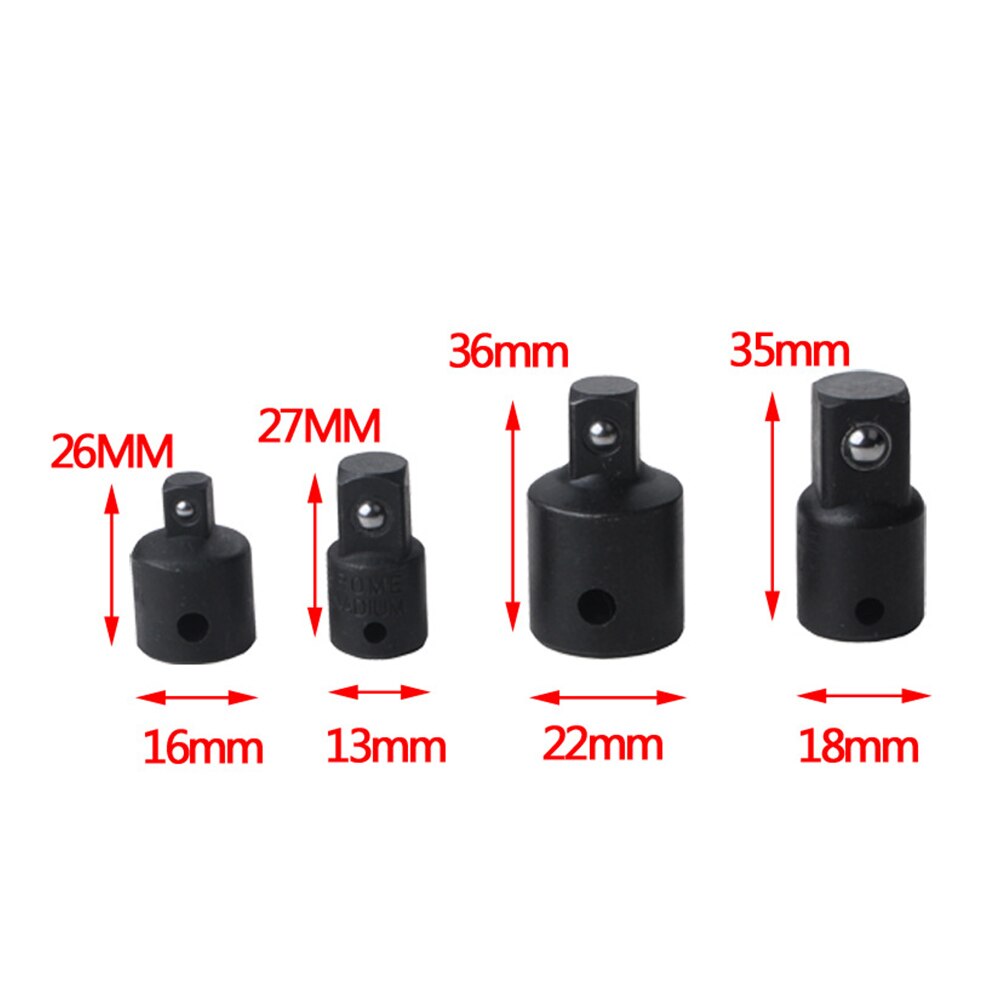 4pcs Drill Socket Adapter 1/4 3/8 1/2 Converter Reducer Air Impact Craftsman Socket Quick Release Screwdriver Holder Socket