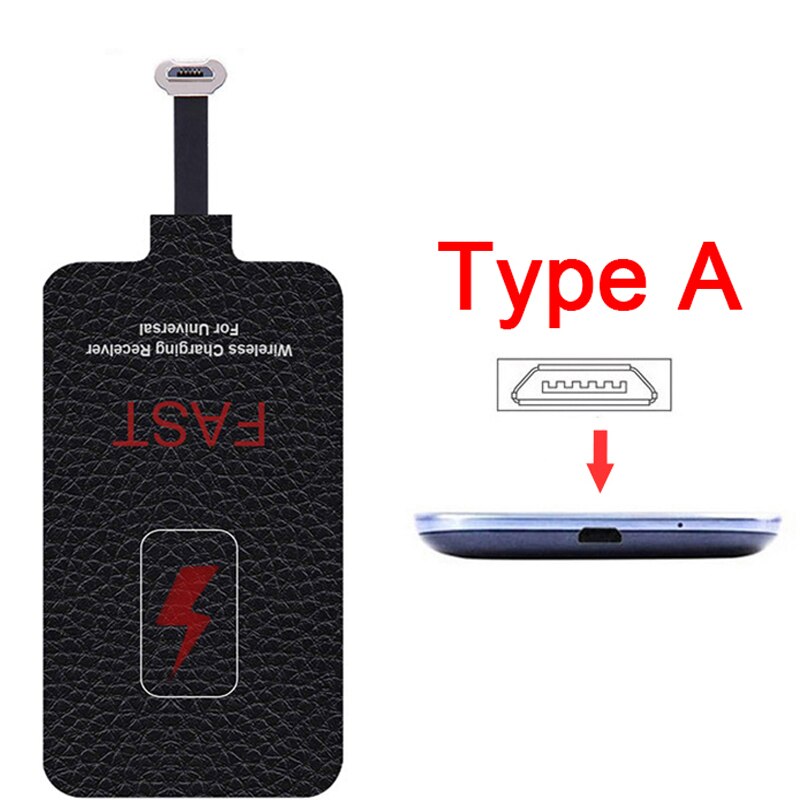 5v/2a 10w qi hurtig trådløs oplader modtager til iphone 7,6,5,  samsung huawei xiaomi type-c micro usb qi c basisstik: Micro usb a