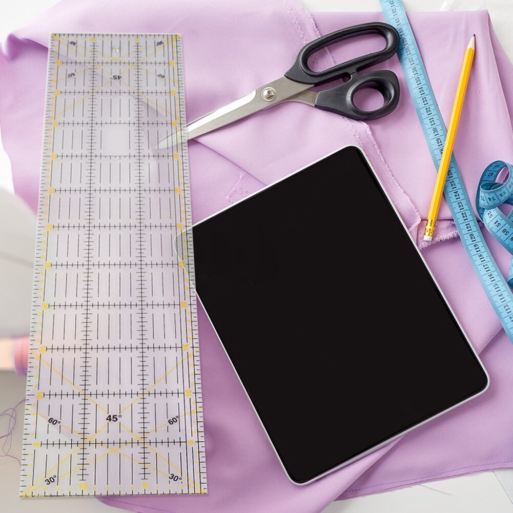 Multifunction Acrylic Drawing Ruler Set Yardstick Portable Measure Stable Sewing Ruler Patchwork Accurately Tools