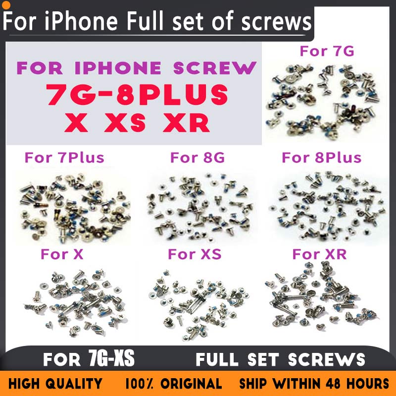Volledige Schroef Set Vervangend Voor Voor Iphone 7G 7Plus 8G 8 Plus X Xs Xr Reparatie Bouten complete Kit Vervanging Accessoires