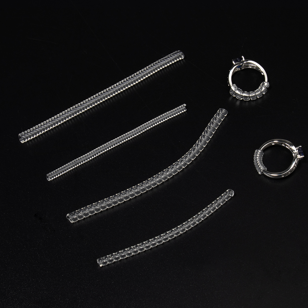 Anillo de ajuste, herramientas reductoras de tamaño Invisible, anillos con resorte en espiral, ajuste de tensor transparente, herramienta de redimensionado, protector de joyería