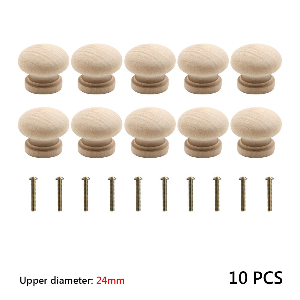 10 stk treknott skuff trekker skap garderobehåndtak 24mm 27mm 32mm runde knotter kjøkkenmøbler maskinvare mye: 24mm hvite