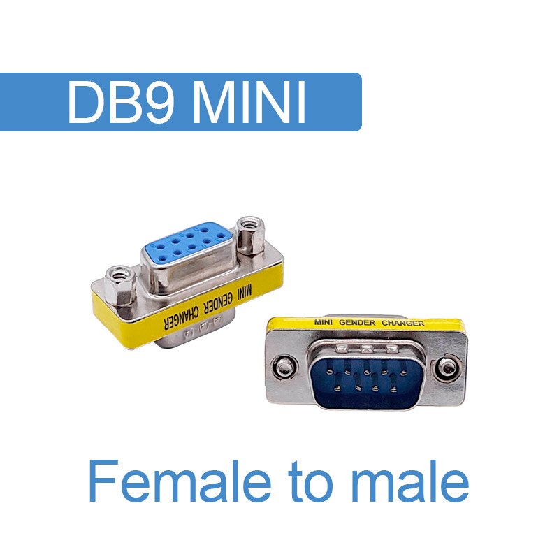 DB9/DB15 MINI Gender Changer adapter RS232 Com D-Sub to Male Female VGA plug connector 9 15pin: DB9 Female Male