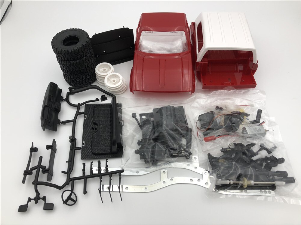 RC Car WPL C24 2.4G Remote Control Off-road C24/C24-1 Kit Model RCBuggy DIY High Speed Crawler Toy Upgrade 4WD Metal Part Chasis: Red KIT Bulk