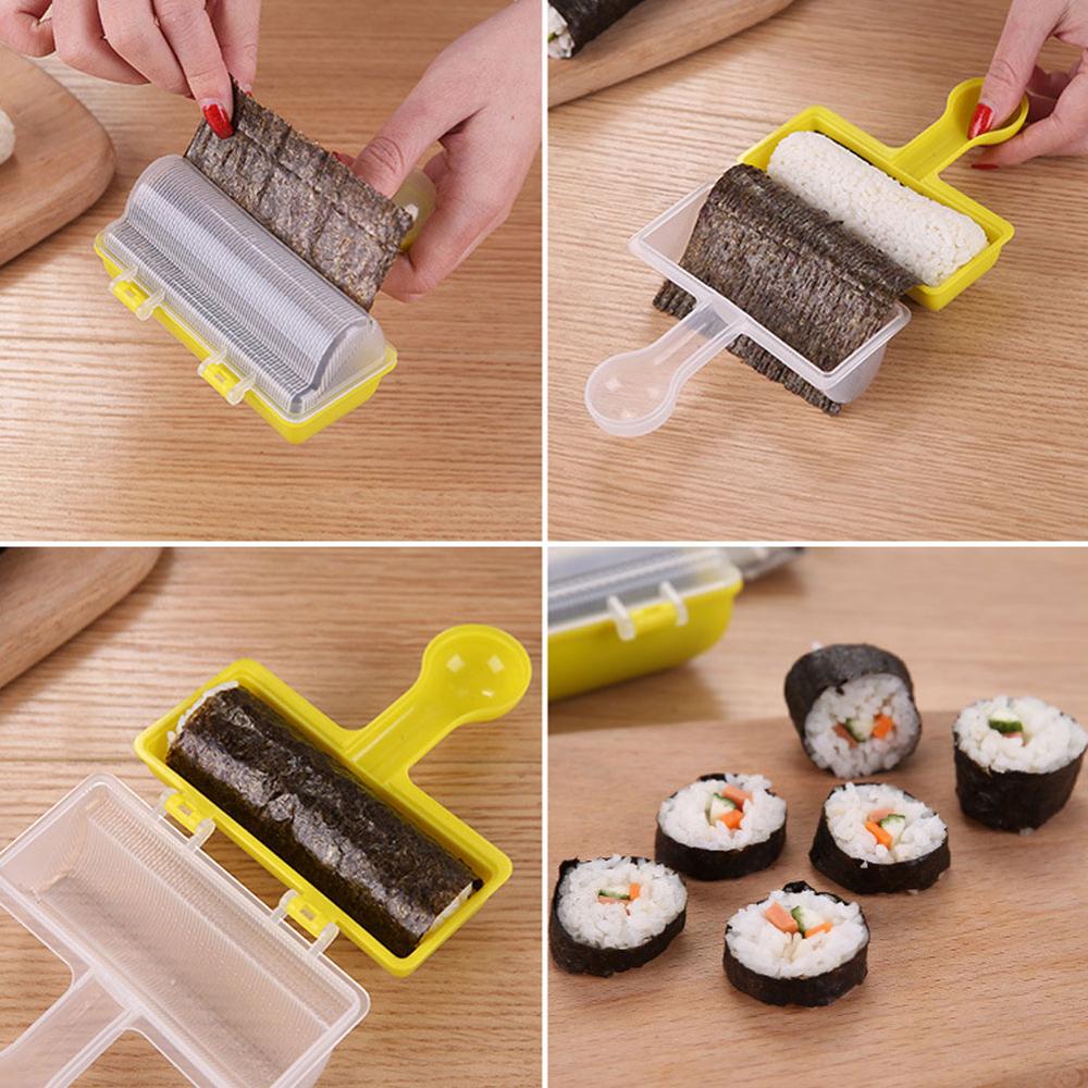 Diy mini risbold værktøj sushi maker dejligt udtryk ris bold shaker med ris padle børn frokost lave